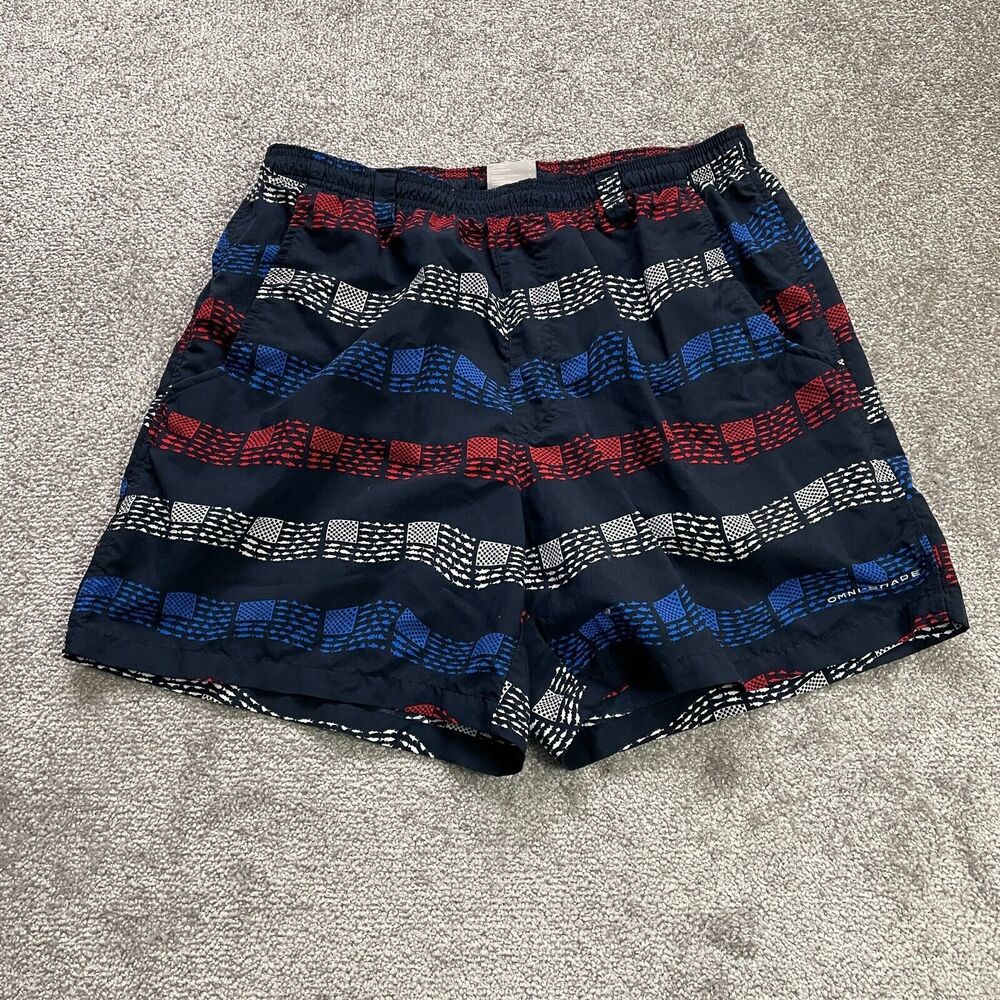 Columbia PFG Board Shorts Mens Large Multicolor Zip Pocket Swimming Trunks Beach